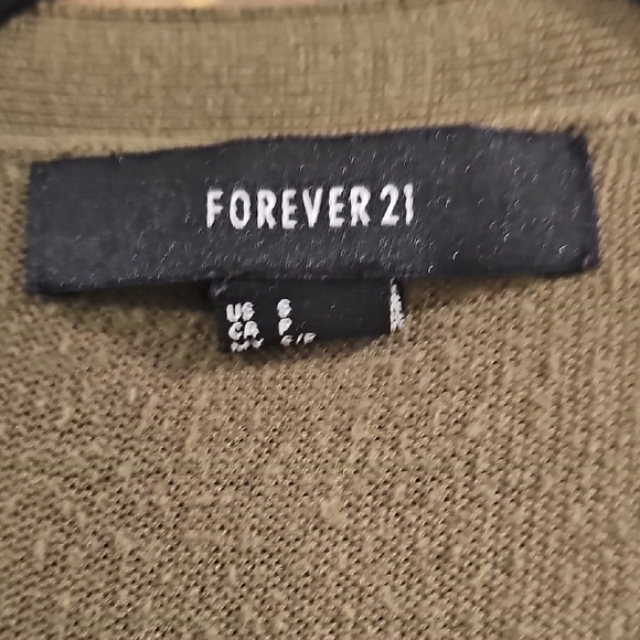 Forever 21 Olive Green Long Cardigan - Picture 2 of 3